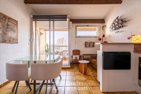 Appartement en dernier étage avec vue sur la Marina à Canet-Plage