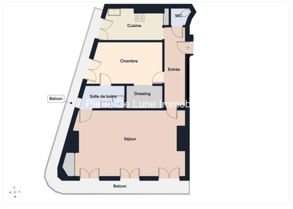Appartement À vendre 2 pièce(s) 60 m²