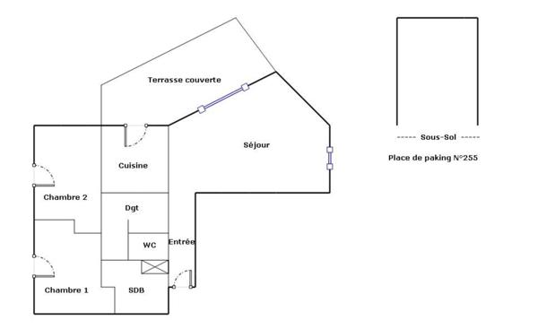 Appartement 3 pièces - 59 m²