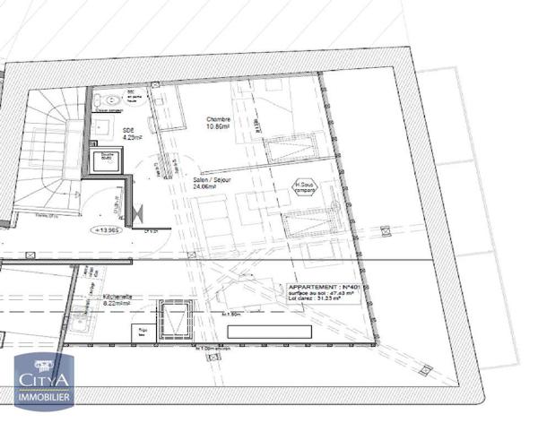 Appartement à louer 2 pièces 29.72m²