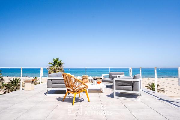 Vue mer et son toit terrasse sur la côte Vermeille