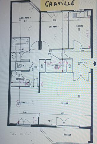 Appartement Chaville rive gauche 4 pièces 85 m2 avec balcon garage et cave ascenseur
