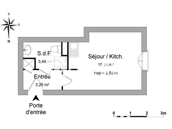 Location Studio 21.89 m² - 18 RUE VICTOR HUGO Brest 29200
