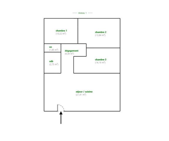Maison 4 pièces - 70 m² Exclusivité efficity