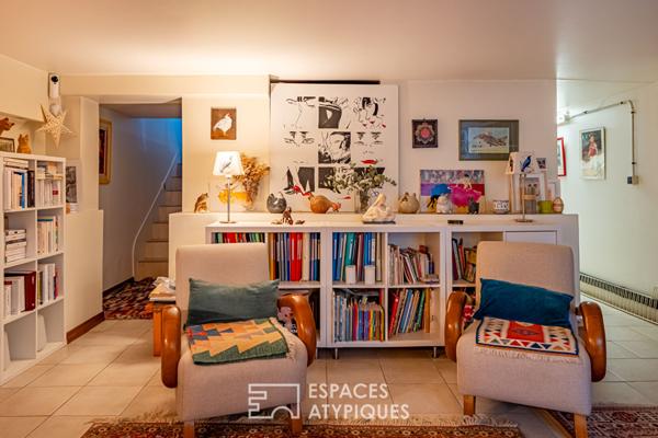 Meulière et son extension avec jardin bucolique