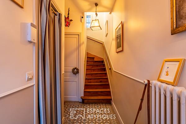 Meulière et son extension avec jardin bucolique