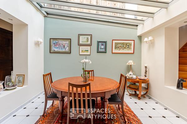 Meulière et son extension avec jardin bucolique