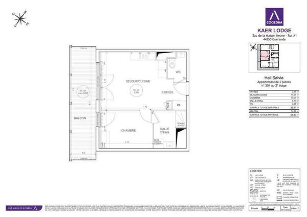 Appartement 2 pièces                                        - 44350 Guérande Réf : 3740