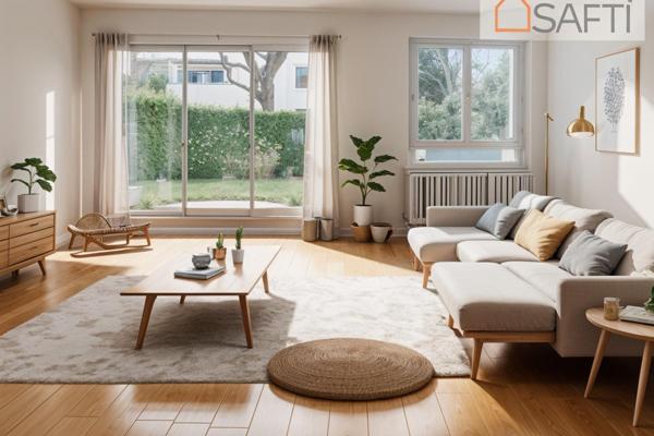 Au calme, à 2 pas du RER et des commerces, joli T2 possibilité T3 avec jardin.