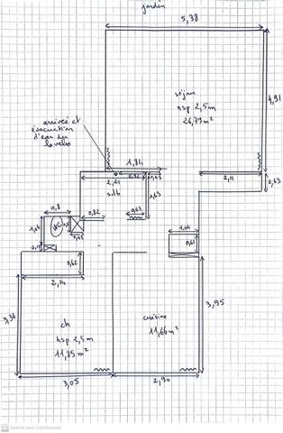 Au calme, à 2 pas du RER et des commerces, joli T2 possibilité T3 avec jardin.