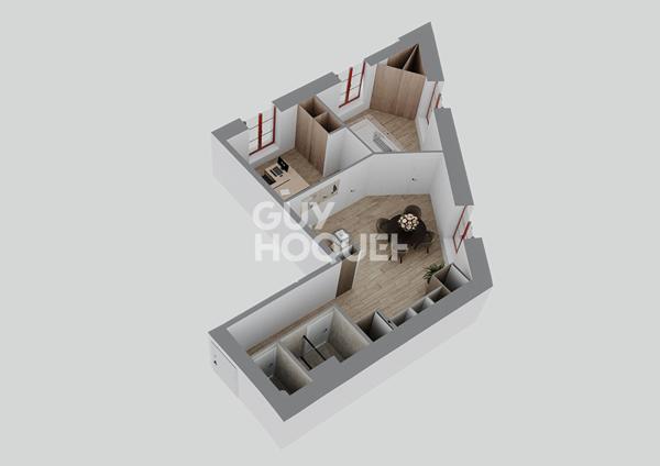 Appartement T2 bis (Plateau à aménager), Montchat Bazin, Lyon 3ème (69003)