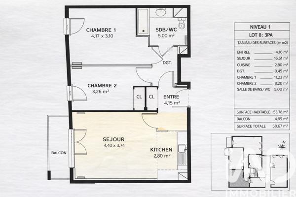 Appartement à vendre 3 pièces 54 m² Argenteuil