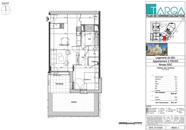 Appartement à vendre 2 pièces 54 m² Tours