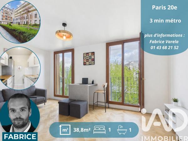 Appartement à vendre 2 pièces 38,8 m² Paris 20