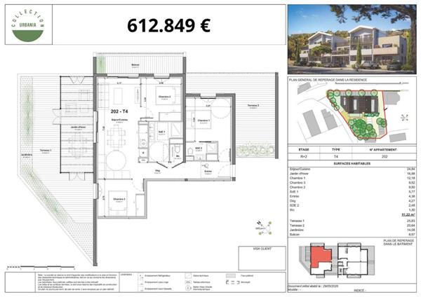 Appartement  4 pièce(s) 91.22 m2 + 70 m2 de terrasse
