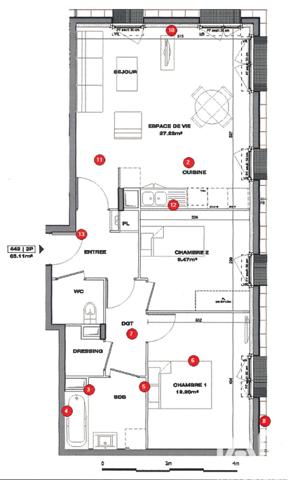 Appartement à vendre 3 pièces 65 m² Athis-Mons
