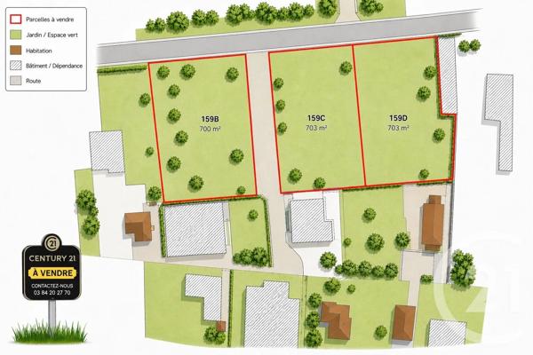 Terrain à vendre  700 m 2   LUXEUIL LES BAINS  - 70