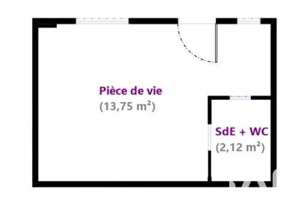 Studio à vendre 16 m² Paris 15