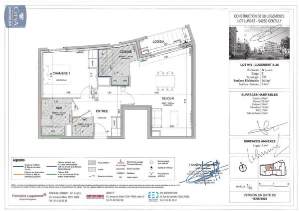 Appartement à louer 2 pièces 56m² Gentilly (94250)