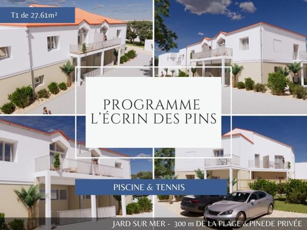 Appartement T1 de 27.61 m2 - à 300m de l'Océan  Piscine & Tennis