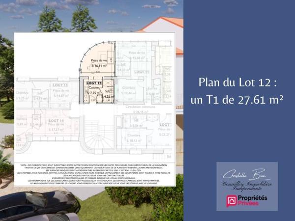 Appartement T1 de 27.61 m2 - à 300m de l'Océan  Piscine & Tennis