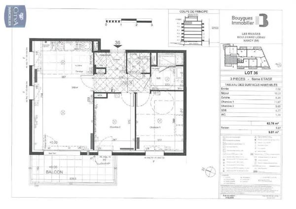 Appartement à louer 3 pièces 62.76m²