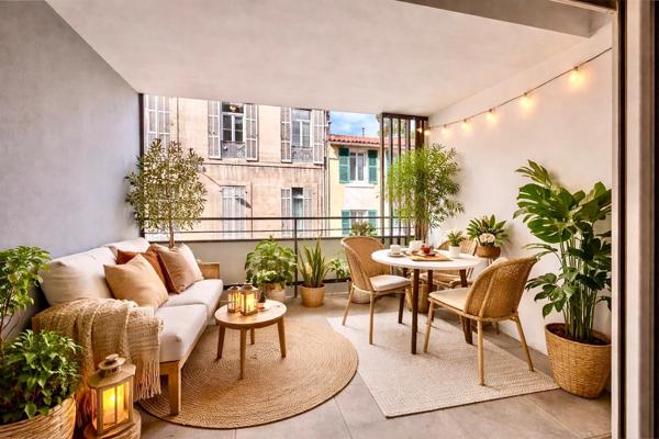 MARSEILLE 6ème, quartier Lodi , T2 de 44m2 avec Terrasse et possibilité place de parking privative en sous-sol.