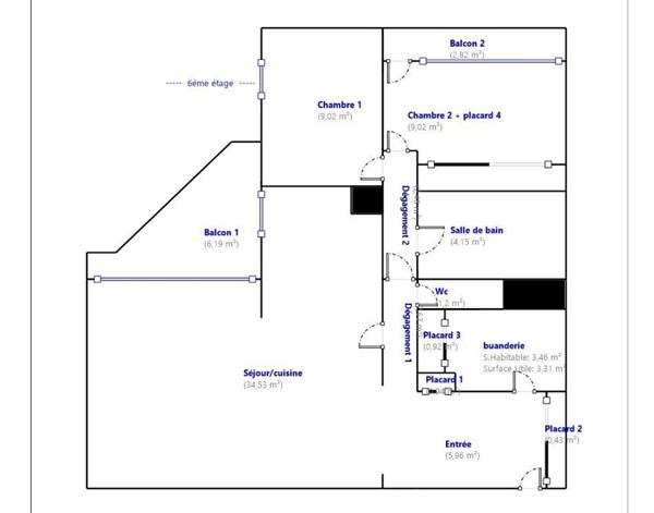 Appartement Le Kremlin Bicetre 3 pièce(s) 75 m2
