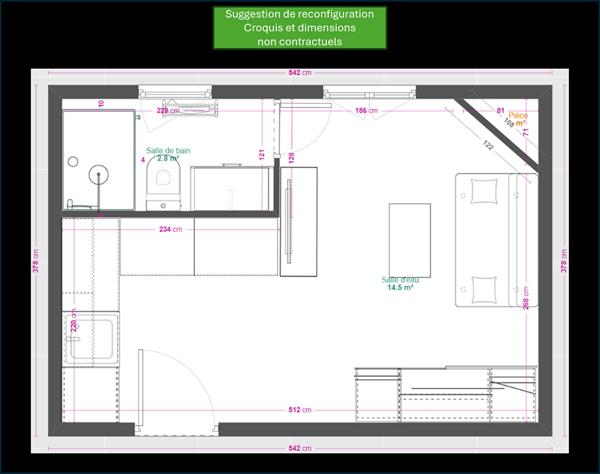 Studio 17m² // Villa Stendhal - 75020 // Métro GAMBETTA