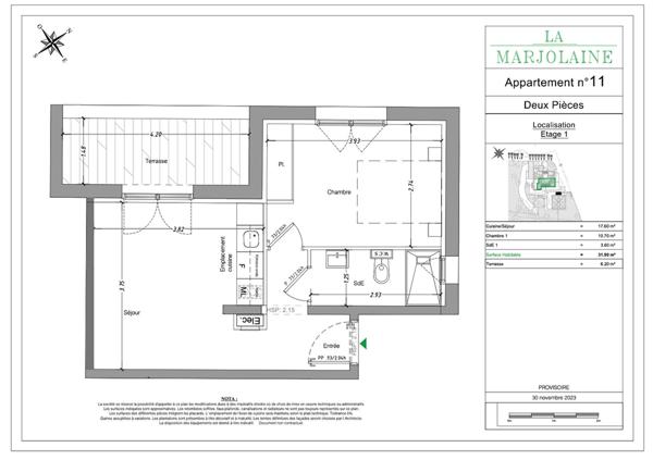 Achat appartement Mouans-Sartoux - 2 pièce(s) - 32 m² - 210 000 €