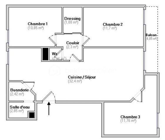Appartement de 77 m²