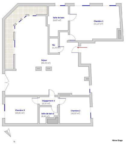 Boulogne Nord - Appartement familial 3/4 chambres ensoleillé - Dernier étage et balcon