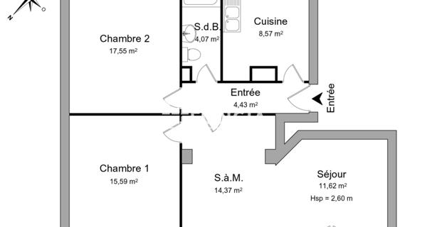 Location Appartement 3 pièces 76.2 m² - Strasbourg 67100