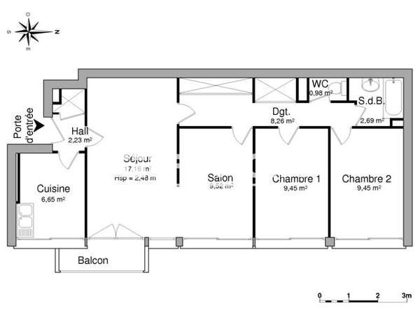 Location Appartement 4 pièces 66.39 m² - 1 BIS RUE BELLAVOINE Le Pecq 78230