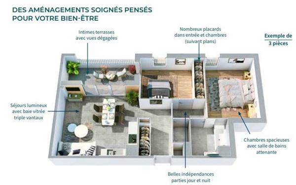 Appartement à vendre    2 pièces • 45,05 m2 L'Union
