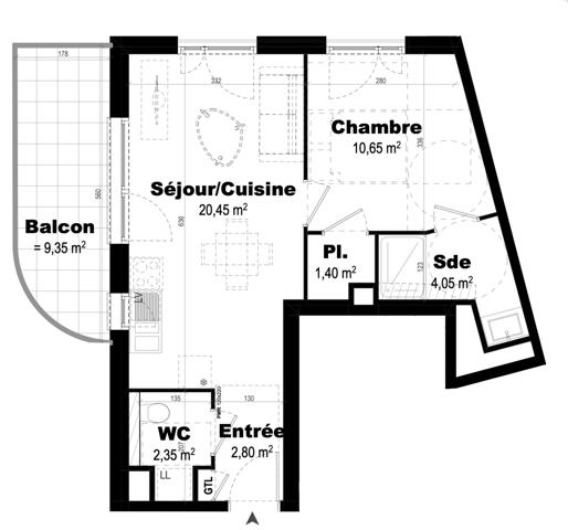 Rennes (35200) T2 AVEC BALCON - OPPORTUNITE