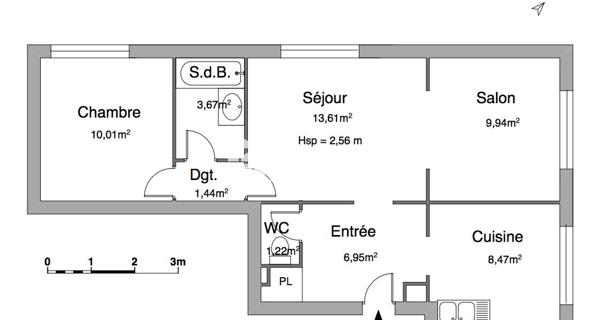 Location Appartement 2 pièces 55.3 m² - Pau 64000