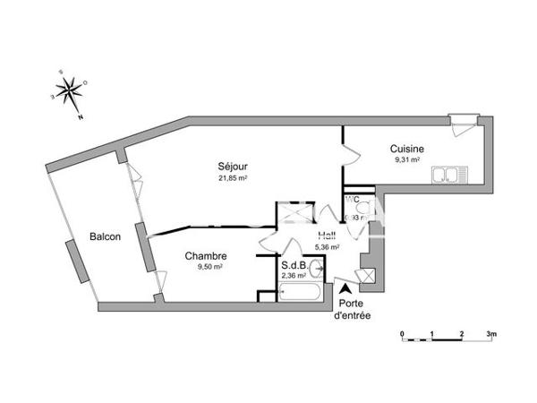 Location Appartement 2 pièces 49.31 m² - 118 RUE DE FAMAGOUSTE Montpellier 34000