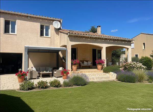 Sorgues (84700) Maison familiale 135 m² sur terrain 1 817 m² piscinable – Calme et nature –