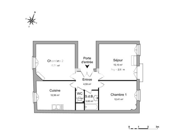 Location Appartement 3 pièces 64.48 m² - 230 RUE JEANNE D'ARC Nancy 54000