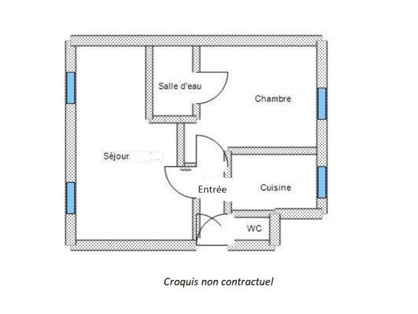 Appartement 2 pièces - 37 m² Exclusivité efficity