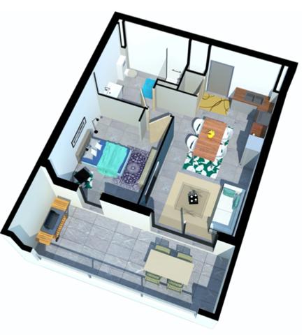 Dpt Corse (20), à vendre Sainte Lucie de PORTO VECCHIO appartement T2 de 42,94 m² - terrasse de 17,46 m2