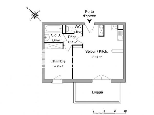 Location Appartement 2 pièces 41.7 m² - 49 RUE GERRY ROUFS Beziers 34500