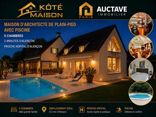 Bienvenue dans cette demeure d'architecte avec piscine, proche Hopital , Alencon Bienvenue dans cette demeure d'architecte avec piscine, proche Hopital , Alencon