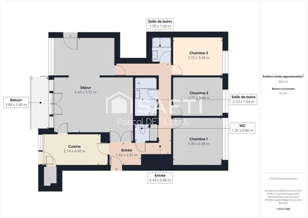 GARCHES- Buzenval  appartement 5 pièces 97m2