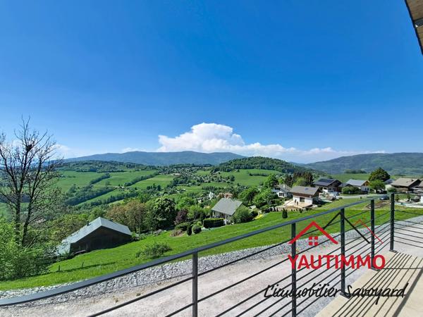 Bogève (74250) Maison contemporaine poteaux-poutres 150 m² avec vue panoramique – 3 chambres – Bogève Vallée Verte