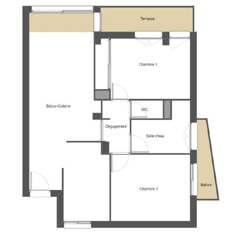 AJACCIO T3 rénové vue mer en dernier étage Ajaccio (20090)
