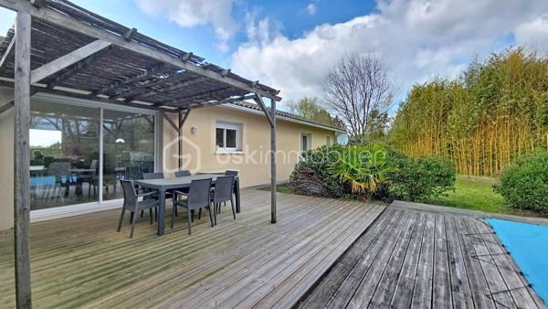 À seulement quelques minutes du centre de Belin-Béliet, découvrez cette agréable maison de plain-pied construite en 2007, nichée dans un environnement calme et verdoyant, au cœur de la forêt de pins.

D’une surface d’environ 125 m², la maison s’articule autour d’une spacieuse pièce de vie de 55 m², baignée de lumière grâce à ses grandes baies vitrées ouvertes sur la terrasse et le jardin.

La cuisine ouverte, conviviale et fonctionnelle, dispose d’un cellier attenant.

L’espace nuit comprend :
3 chambres
dont une suite parentale avec salle de bain
une salle d’eau indépendante
2 WC séparés

Côté confort et performances énergétiques :
chauffage au sol par pompe à chaleur
climatisation
panneaux solaires
excellente performance énergétique (DPE B)

À l’extérieur, vous profiterez d’un terrain d’environ 1990 m², offrant espace et tranquillité, avec :
piscine et terrasse
garage fermé
carport pour deux véhicules

Un arrêt de bus à proximité facilite l’accès aux écoles.

Une maison idéale pour les personnes recherchant calme, nature et confort moderne, tout en restant à proximité des commodités.

Photos supplémentaires sur simple demande.
Hervé Beauquesne, un conseiller à votre disposition 7jours/7.
Contactez-moi pour l'estimation de votre bien : l'avis de valeur est offert !

A mes chers confrères, je pratique l'inter-cabinet.