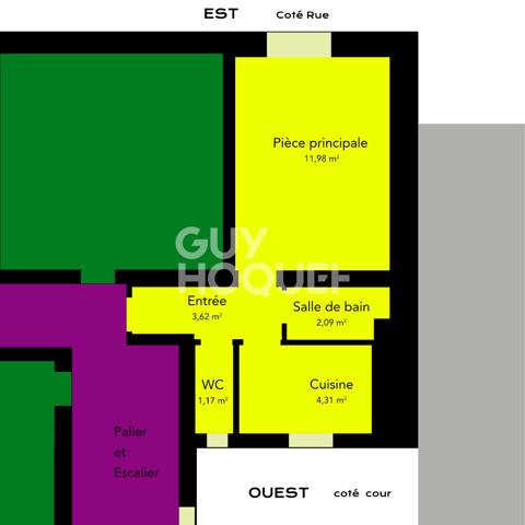 Studio / Lumineux / Calme / En étage / Michel Bizot (L8)