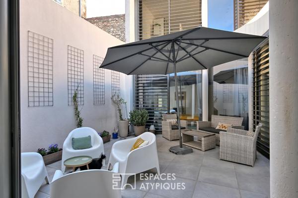 Maison de ville rénovée avec patio